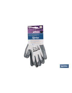 Blíster De Guante De Nitrilo 100 % Impregnado De Pu Gris Talla 10  2