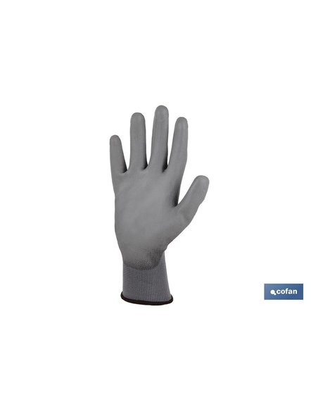 Blister G. 100 %  Poliest. Impregnado Pu Gris T-10