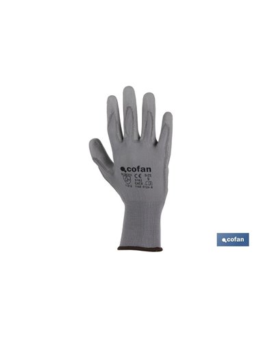Blister G. 100%  Poliest. Impregnado Pu Gris T-8