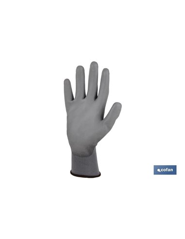 Blister G. 100%  Poliest. Impregnado Pu Gris T-8