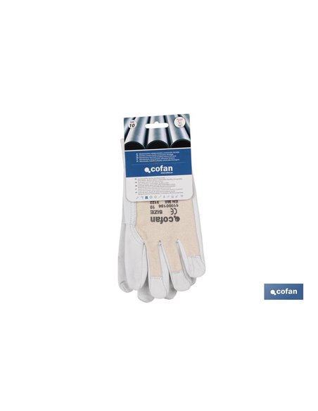 Blíster Guante De Piel Vacuno Dorso Descubierto Talla 10