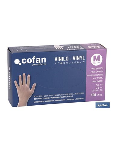 Caja 100 unidades Guantes Vinilo T - S