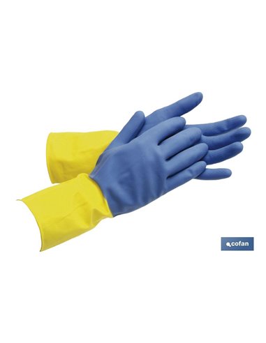 Guante De Menaje Bicolor Reforzado. Talla 9 