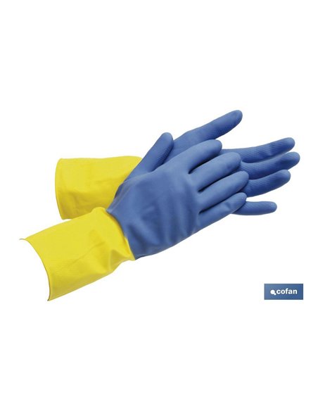 Guante De Menaje Bicolor Reforzado. Talla 9 