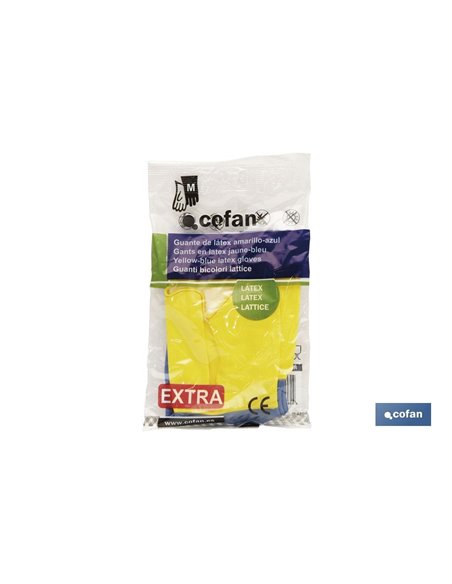 Guante De Menaje Bicolor Reforzado. Talla 9 