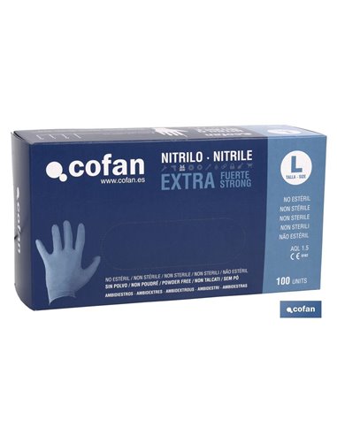 Caja 100 Uds. Guantes Nitrilo Extra Fuerte T - S