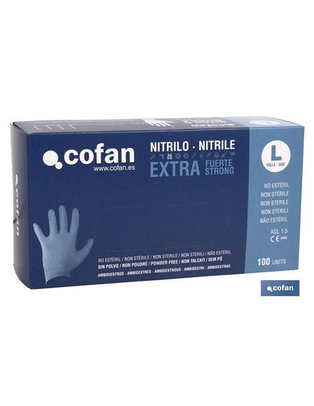 Caja 100 Uds. Guantes Nitrilo Extra Fuerte T - S