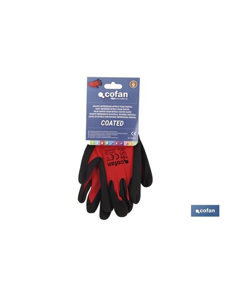 Guante Impregnado Sandy Coated Rojo/Negro Talla 7
