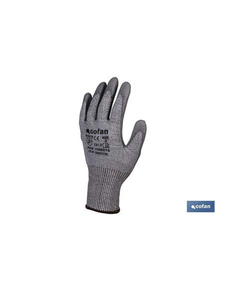 Guante Anticorte Impregnado Pu Gris T-9