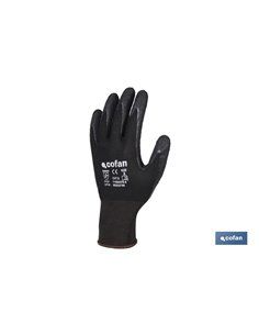 Guante Soporte Poliester Impregnado Latex Negro T-7 2