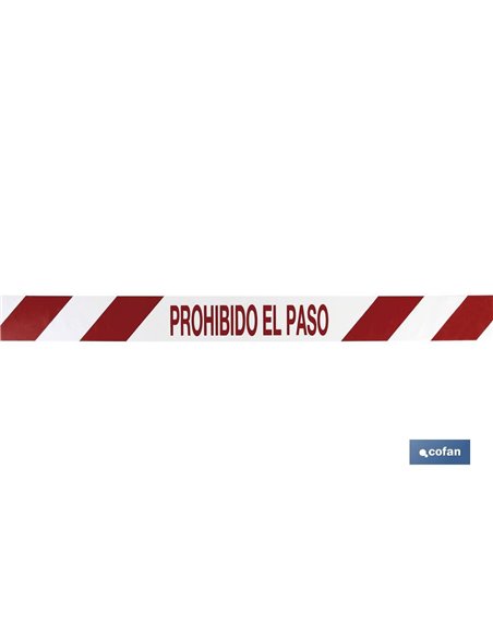Cinta Balizamiento Prohibido El Paso  80mmx100mts