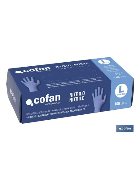 Caja 100uds. Guantes De Nitrilo Azul Clase Ctallas