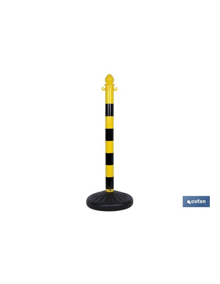 Poste E Base Para Corrente (Amarelo/Preto) 1m
