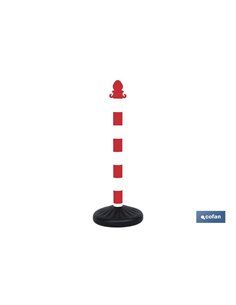 Poste E Base Para Corrente (Vermelho/Branco) 1m