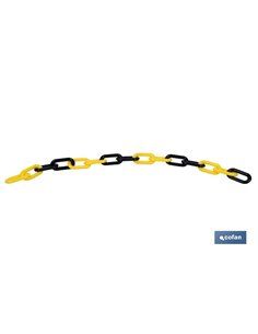 Corrente Plástica 8mm 25 Mts (Amarelo/Preto)