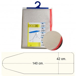 Capa para mesa de engomar em espuma metálica 140x42 cm.