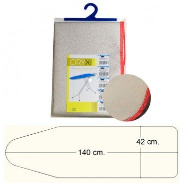 Capa para mesa de engomar em espuma metálica 140x42 cm.