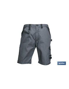 Bermudas De Trabajo Poulsen 280gms/M Gris-Negro T-44