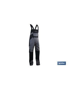 Macacão de trabalho Sinjou com suspensórios 280g/m cinza-preto TS