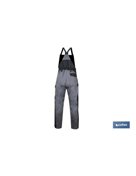Peto Tirantes De Trabajo Sinjou 280gms/M Gris-Negro T-Xl