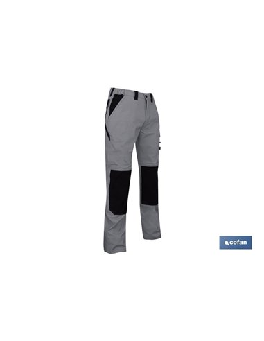 Calça de Trabalho Pluto Elastano Cinza-Preto T-38