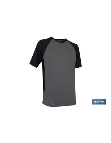 Camiseta Pilote Respirável Cinza-Preta 160g/M2...