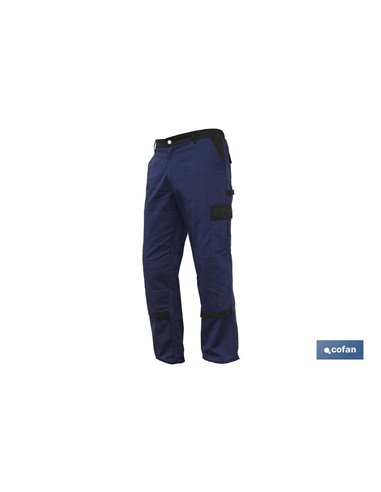 Pantalon Trabajo Flexible Jano Slim Fit Marino/Negro T-64