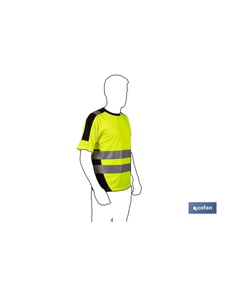 Camiseta De Alta Visibilidad Modelo Arturo Amarilla Y Negra Talla M
