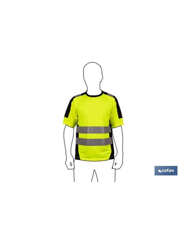 Camiseta De Alta Visibilidad Modelo Arturo Amarilla Y Negra Talla S