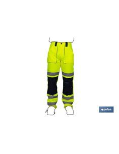 Pantalón De Alta Visibilidad Modelo Sirio Amarillo Y Azul Marino Talla L