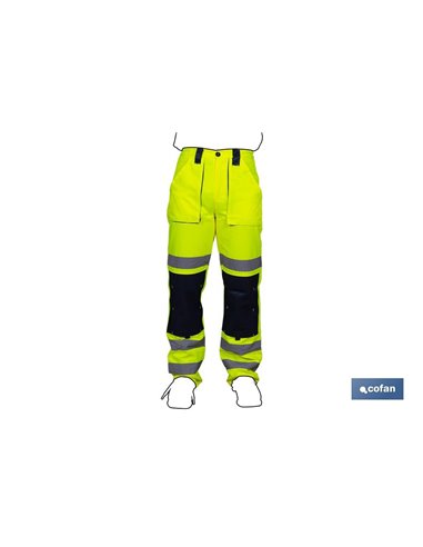Calça Alta Visibilidade Sirio Modelo Amarelo e Azul Marinho Tamanho Xxxl