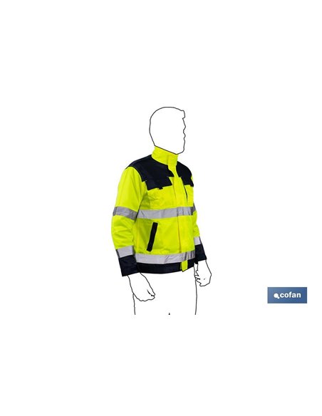 Chaqueta De Alta Visibilidad Modelo Vega Amarilla Y Azul Marino Talla Xxl