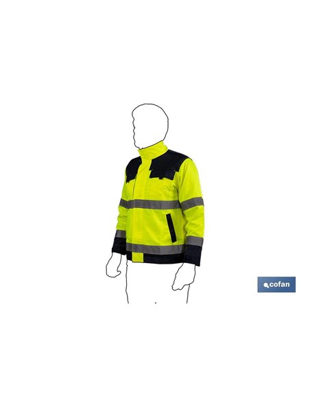 Chaqueta De Alta Visibilidad Modelo Vega Amarilla Y Azul Marino Talla Xxl