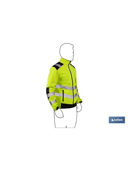 Softshell de Alta Visibilidade Alfa Centauri Modelo Amarelo e Preto Tamanho XL