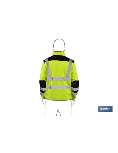 Softshell De Alta Visibilidad Modelo Alfa Centauri Amarillo Y Negro Talla Xxl