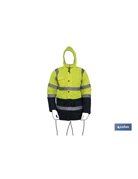 Parka De Alta Visibilidad Modelo Deneb Amarillo Y Azul Talla L