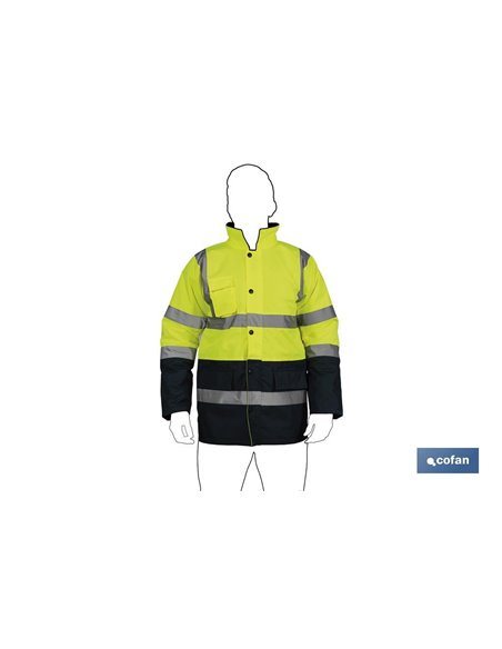 Parka De Alta Visibilidad Modelo Deneb Amarillo Y Azul Talla M
