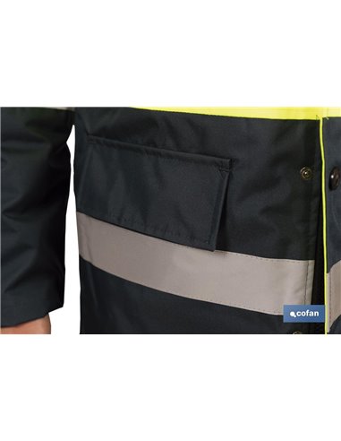 Parka De Alta Visibilidad Modelo Deneb Amarillo Y Azul Talla M