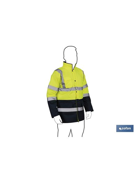 Parka De Alta Visibilidad Modelo Deneb Amarillo Y Azul Talla M