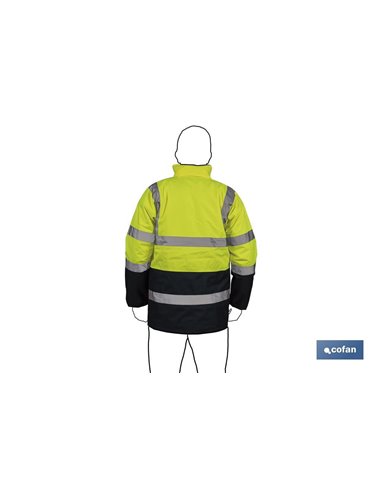 Parka De Alta Visibilidad Modelo Deneb Amarillo Y Azul Talla M
