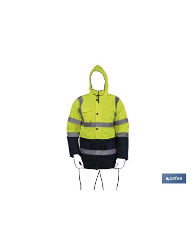 Parka De Alta Visibilidad Modelo Deneb Amarillo Y Azul Talla M