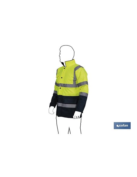 Parka De Alta Visibilidad Modelo Deneb Amarillo Y Azul Talla S
