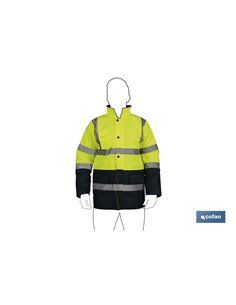Parka De Alta Visibilidad Modelo Deneb Amarillo Y Azul Talla Xxl