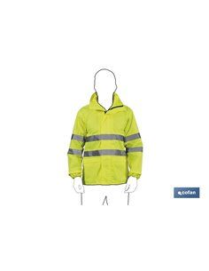 Chaqueta De Lluvia De Alta Visibilidad Modelo Pólux Amarilla Talla L
