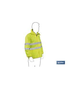 Chaqueta De Lluvia De Alta Visibilidad Modelo Pólux Amarilla Talla M 2