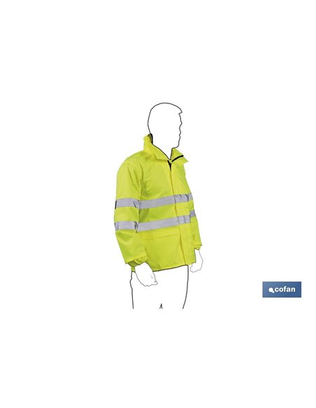 Chaqueta De Lluvia De Alta Visibilidad Modelo Pólux Amarilla Talla M