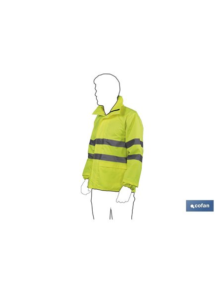 Chaqueta De Lluvia De Alta Visibilidad Modelo Pólux Amarilla Talla M