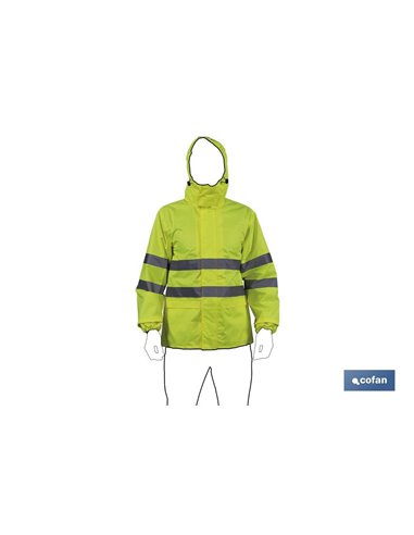 Chaqueta De Lluvia De Alta Visibilidad Modelo Pólux Amarilla Talla M