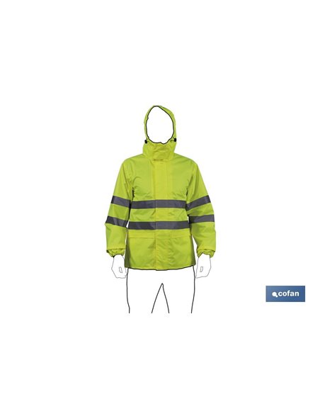 Chaqueta De Lluvia De Alta Visibilidad Modelo Pólux Amarilla Talla M