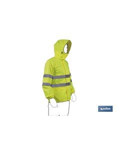 Chaqueta De Lluvia De Alta Visibilidad Modelo Pólux Amarilla Talla M